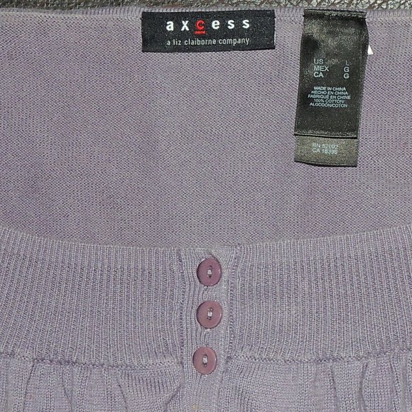 Axcess by Liz Claiborne - Slate Lavender Cap Sleeve Sits At The Waist Sweater - Picture 4 of 4